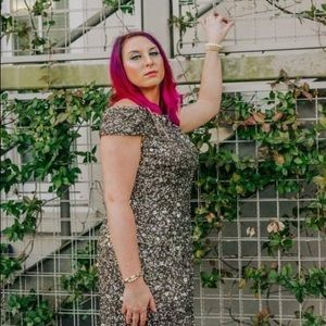 Grey/Lead Off the shoulder mermaid, Adrianna Papel platinum style no 40102